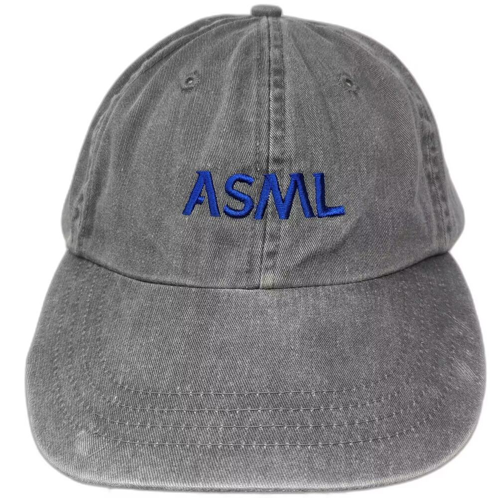 Cotton Deluxe ASML Logo Gray Baseball Cap Hat One Size Embroidered Adjustable